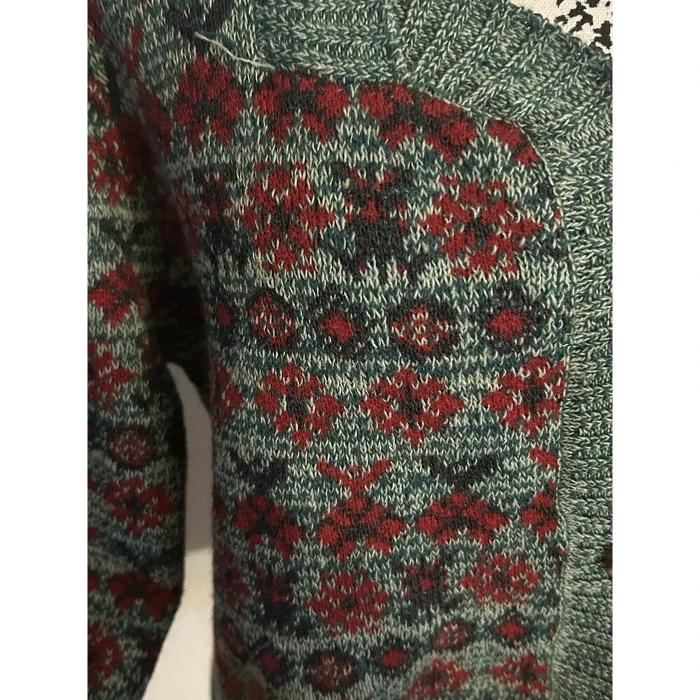 Cute NWT green and red floral-patterned square-neck cardigan - Picture 3 of 6